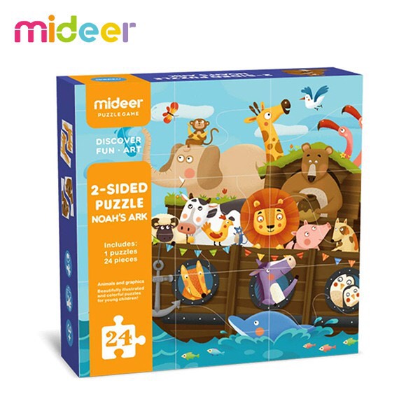 Bộ xếp hình 2 mặt Mideer Noah's 2 sided puzzle