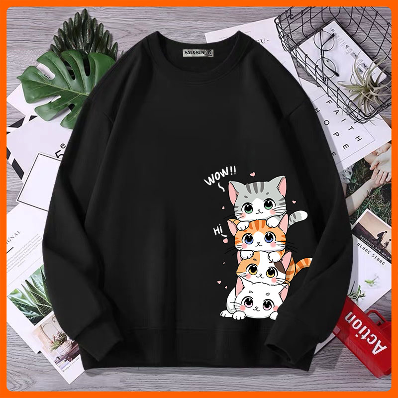 [Hoàn Tiền 15%] Áo Sweater Cổ Chui UNISEX HOA CÚC