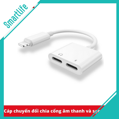 Cáp chuyển đổi + Jack chia cổng vừa sạc vừa đeo tai nghe cho điện thoại iPhone