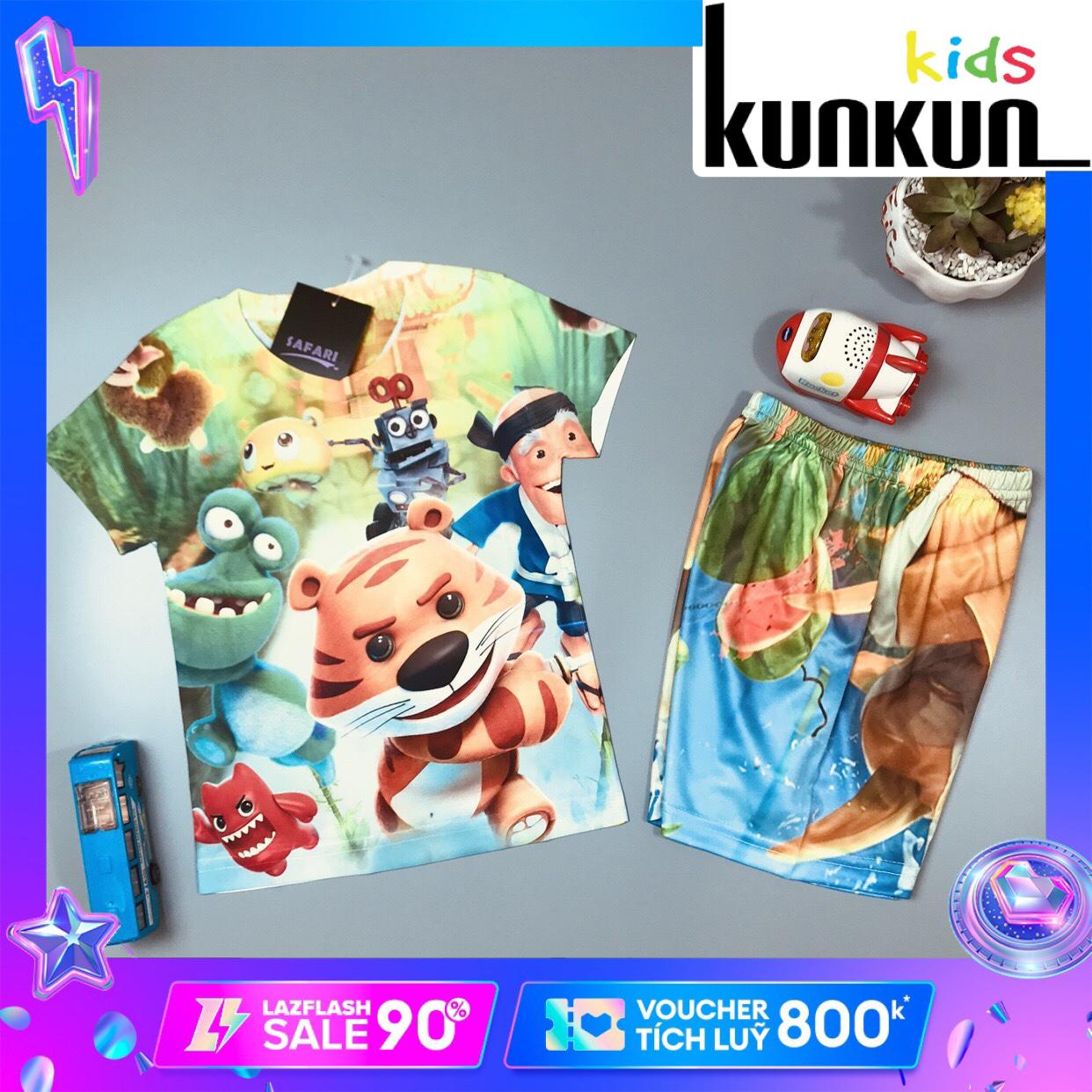 Bọ Quần áo Thun Bé trai In 3D Hình Tiger TP015