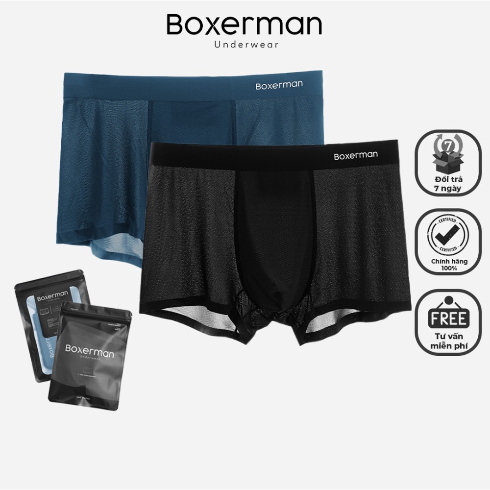 Combo 2 quần sịp đùi nam, quần lót boxer nam PROPLUS thun lạnh co dãn thấm hút cao cấp BOXERMAN