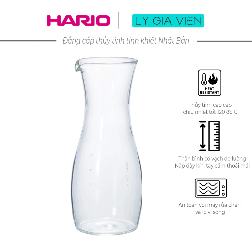 Bình Nước Thủy Tinh Giữ Nhiệt Hario Heatproof 300ml