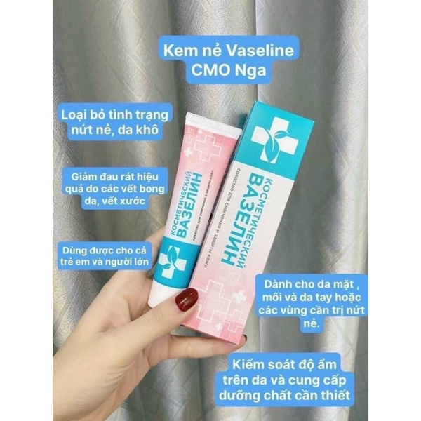Kem Vaseline Nga dưỡng bóng môi dạng tuýp 42ml