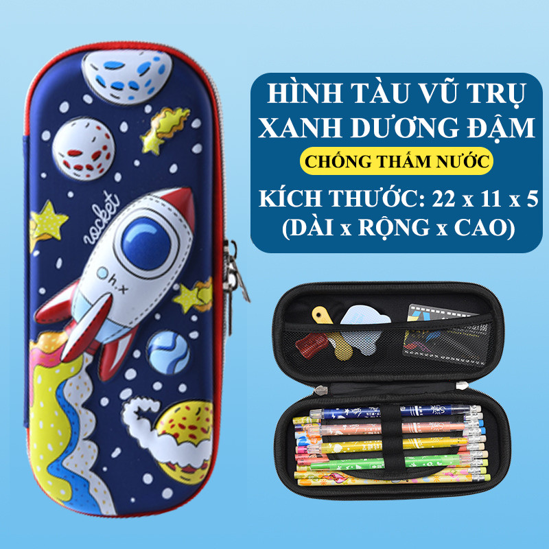 Hộp Bút Họa Tiết In Nổi 3D Sinh Động, Siêu Nhẹ, Chống Thấm Nước,dành cho bé trai và bé gái-HB00001