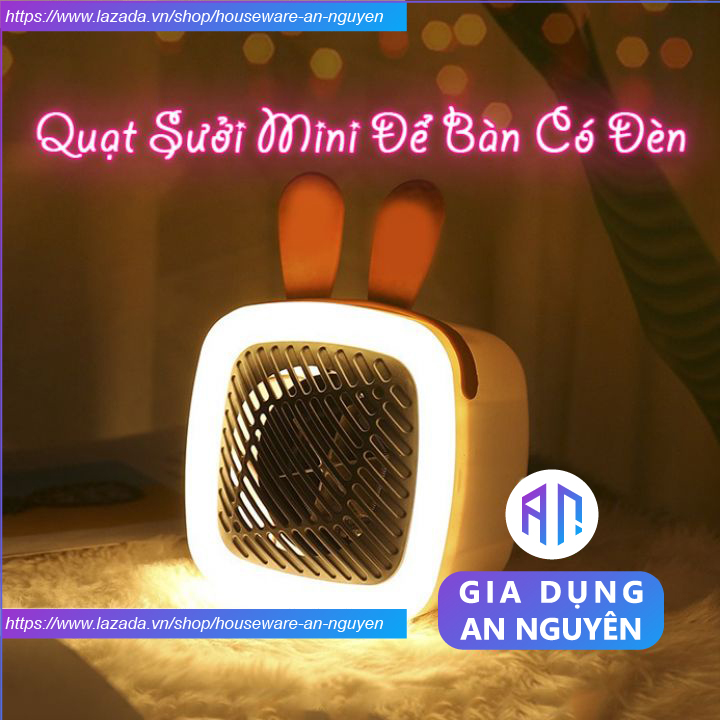 Quạt sưởi mini để bàn có đèn sưởi ấm mùa đông, máy sưởi công suất 400W cho phòng ngủ văn phòng