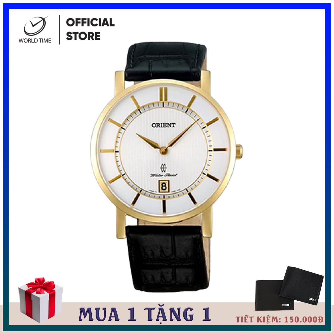 Đồng hồ nam dây da Orient FGW01002W0, full box, sổ bảo hành toàn quốc, chống xước, chống nước