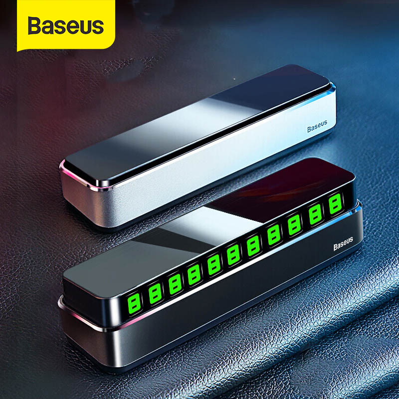 Baseus Giá Đỡ Điện Thoại Ẩn Số Điện Thoại Trên Xe Hơi Thẻ Đậu Xe Tạm Thời Thẻ Biển Số Điện Thoại Phát Sáng Phụ Kiện Ô Tô Công Viên Ô Tô