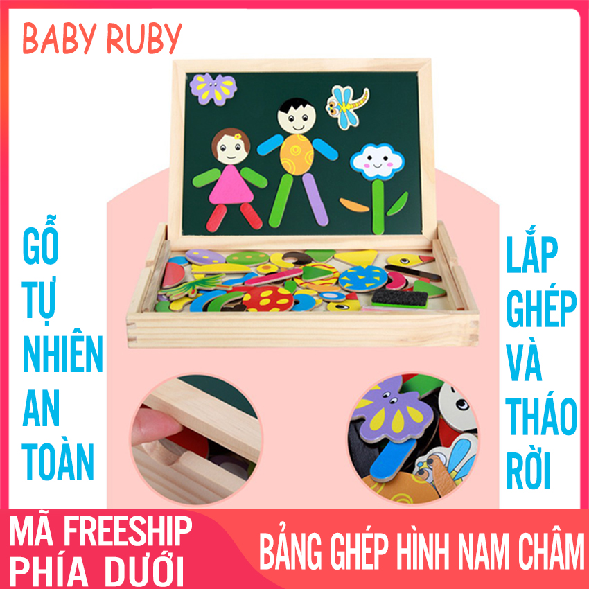 [NHIỀU MẪU] Bảng Ghép Hình Nam Châm Bằng Gỗ - Nhiều Hình Cho Bé, Gỗ Cao Cấp, Thiết Kế Dạng Hộp Gỗ Nên Rất Tiện Lợi - Bảng Nam Châm Ghép Hình, Đồ Chơi Gỗ, Đồ Chơi Ghép Hình, Bảng Gỗ Nam Châm, Bảng Ghép Hình Bằng Gỗ - Baby Ruby