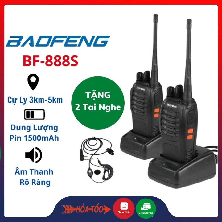 Bộ đàm baofeng bf-888s khoảng cách từ 3-5 km với 16 kênh bảo hành 12 tháng