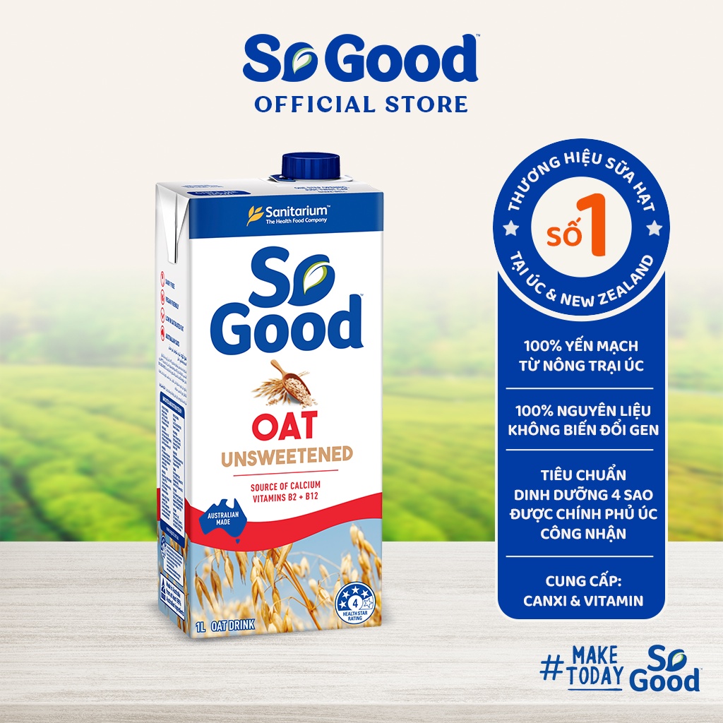 Hộp sữa hạt yến mạch Úc So Good 1L