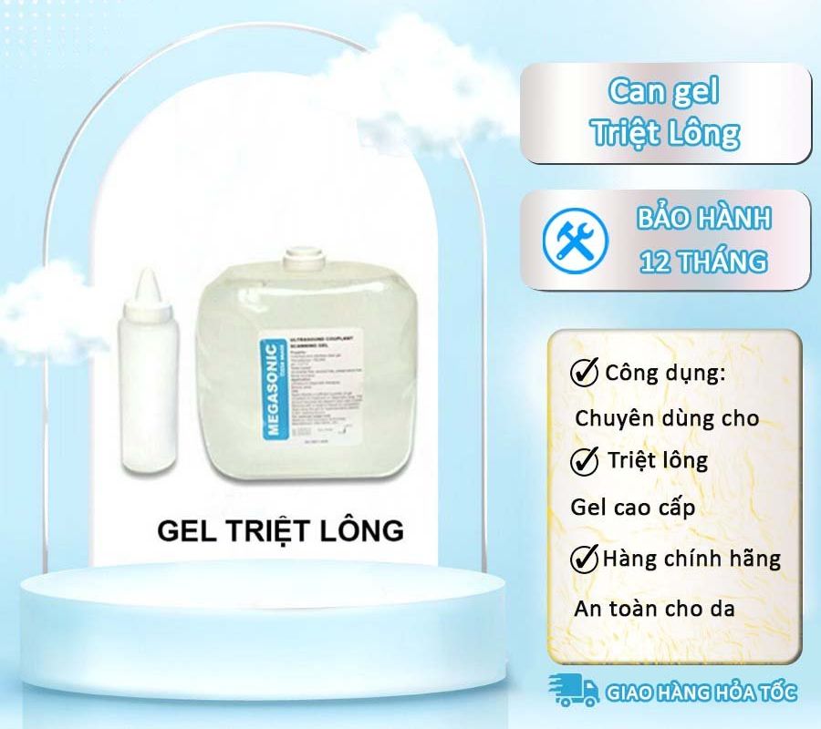 Gel triệt lông megasonic can 5 lit gen dùng triệt lông ức chế lông gen siêu âm chính hãng.