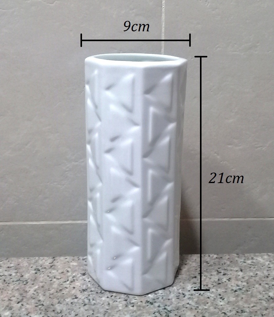 Bình cắm hoa bằng sứ bóng dáng trụ, miệng bát giác, size lớn cao 27cm, size nhỏ cao 21cm - bình sứ cắm hoa trang trí