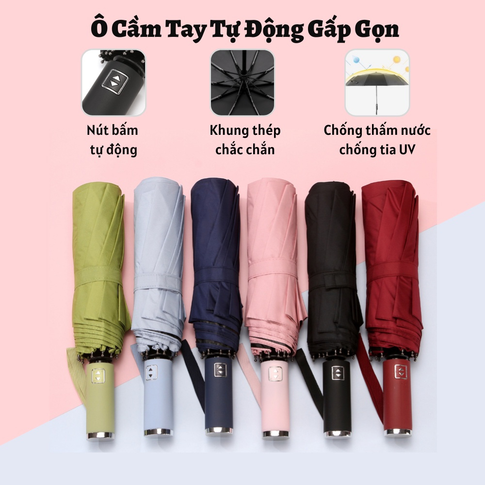 Ô dù tự động 2 chiều CHỐNG TIA UV thông minh/ ô dù che mưa, che nắng chống thấm nước gấp gọn nhiều màu - Mẫu mới nhất năm 2023