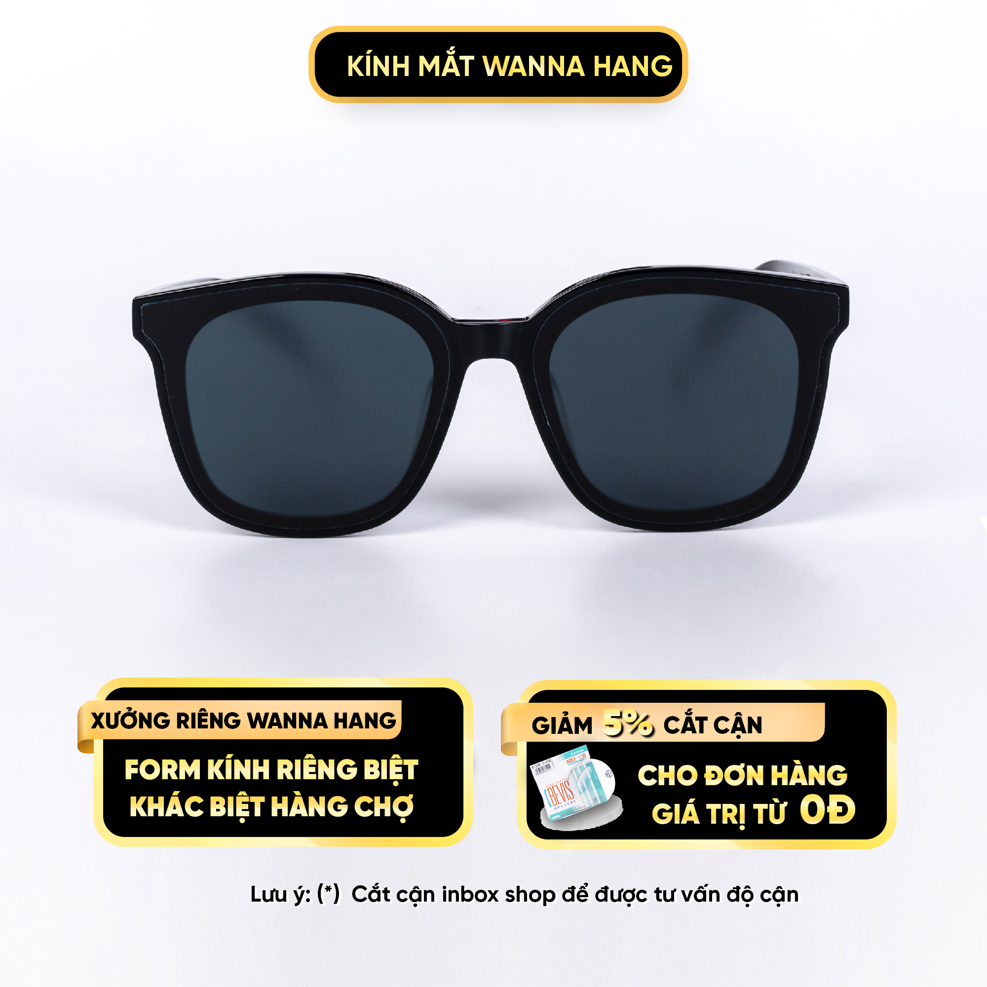 Kính râm thời trang nam nữ đẹp mắt vuông chống chói chống tia UV cao cấp thiết kế mắt phẳng thời trang Wanna Hang PAPAS WHGM17