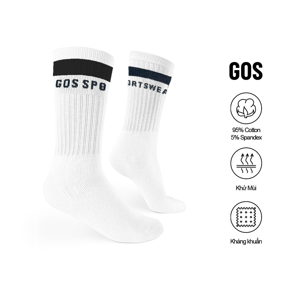 Tất thể thao cao cổ logo chữ ?GOS SPORTSWEAR
