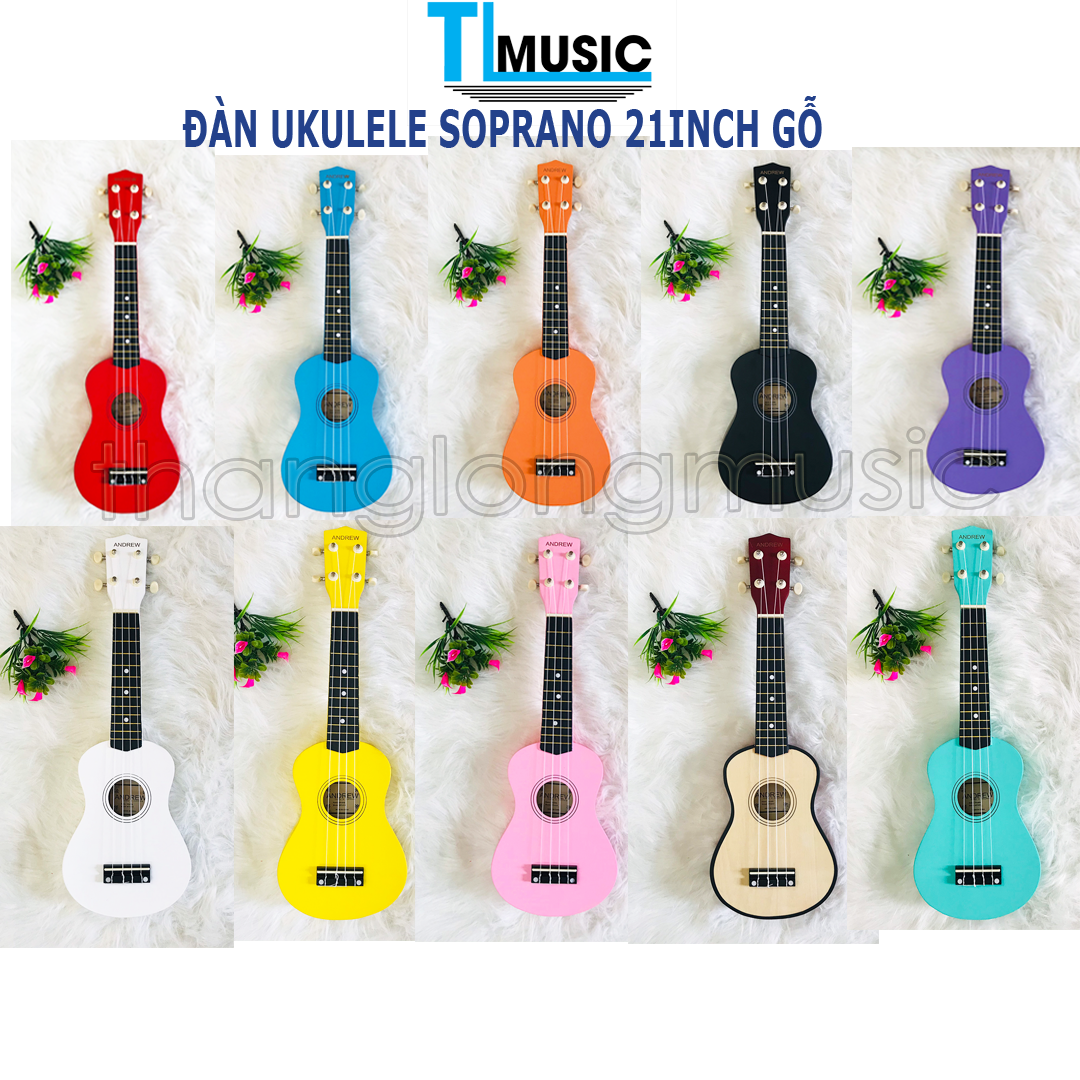 Đàn Ukulele Soprano (21inch - 53cm) Giá Rẻ Bằng Gỗ Nhiều Màu Sắc, Hoạt Hình Dễ Thương Tặng Kèm Giáo Trình Và Pick Gảy - Thăng Long Music