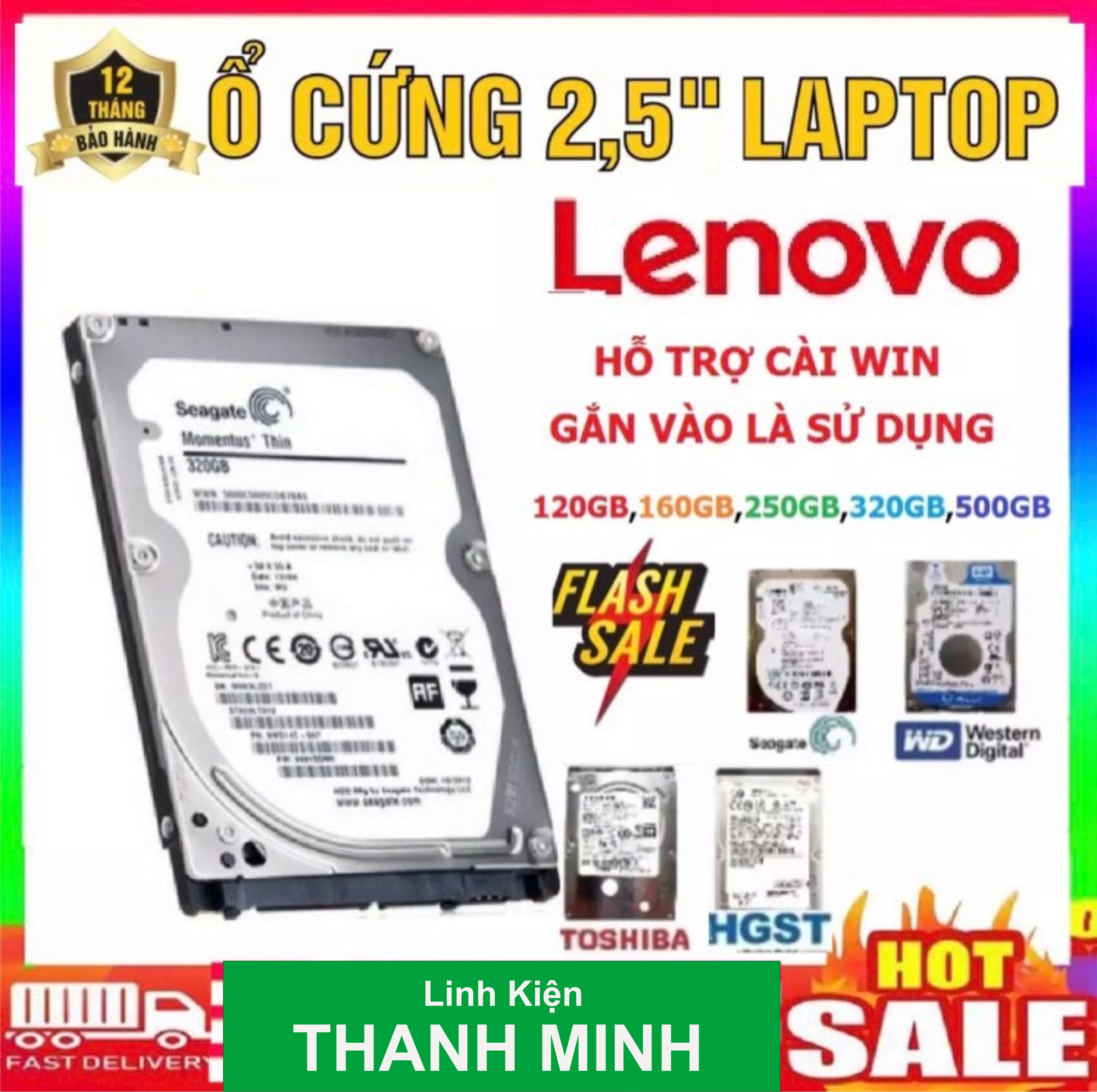 [HCM]Ổ cứng hdd 2.5 laptop IBM-LENOVO tháo máy bh 12 tháng 500GB320GB250GB160GB120GB