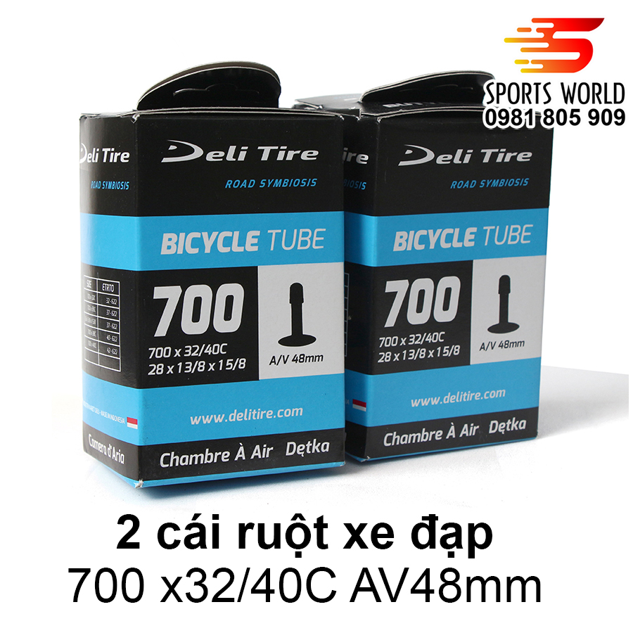 Ruột xe đạp 700x32/40 van xe máy dài 48mm DELI-TIRE