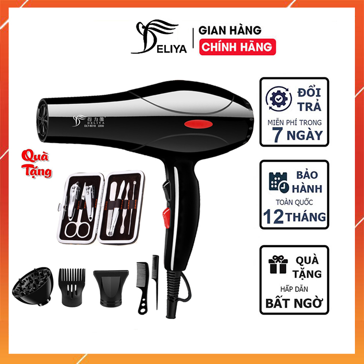 Máy sấy tóc, du lịch mùa hè máy sấy tóc 2 chiều nóng lạnh Deliya 8018 và sấy mini Công Suất 2200W Có 3 chế độ, [Bảo Hành 12 tháng - Đổi Mới 1-1 Trong 7 Ngày]