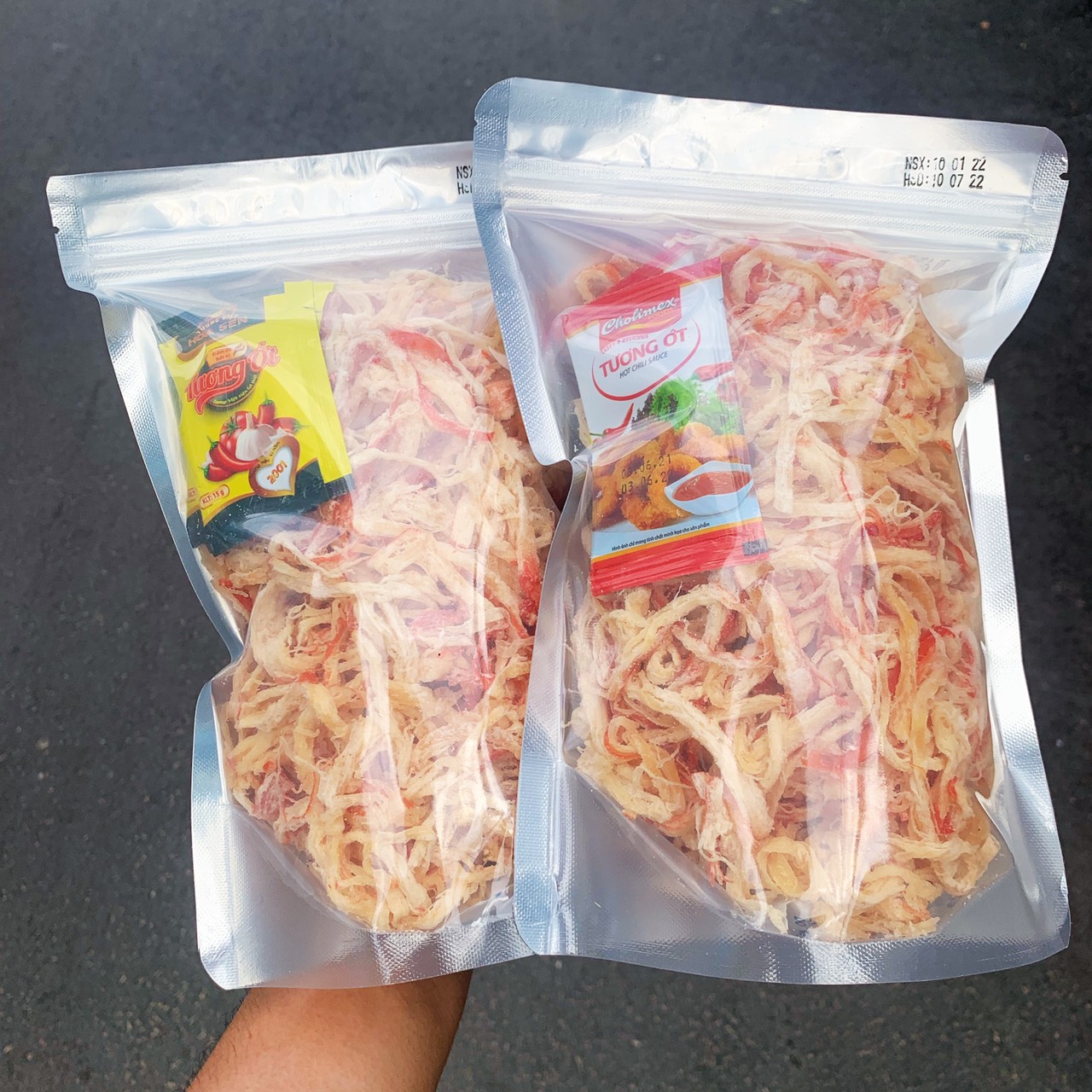 Gói 500gram mực hấp nước cốt dừa/ khô mực xé sợi hấp nước dừa cực ngon