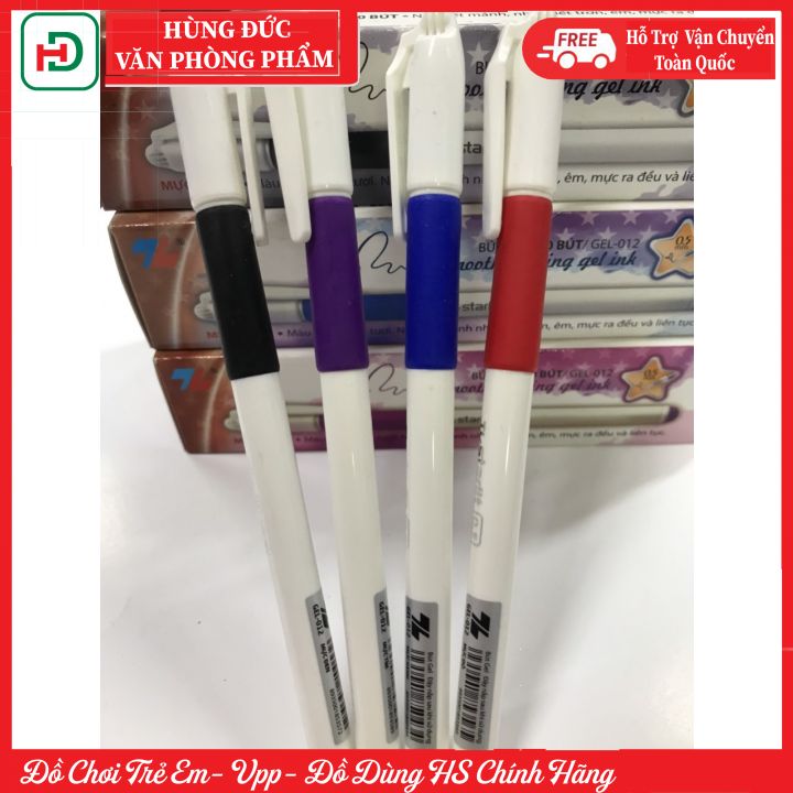 Bút Gel 012 Thiên Long mực xanh/ đen/ đỏ/ tím nét đẹp