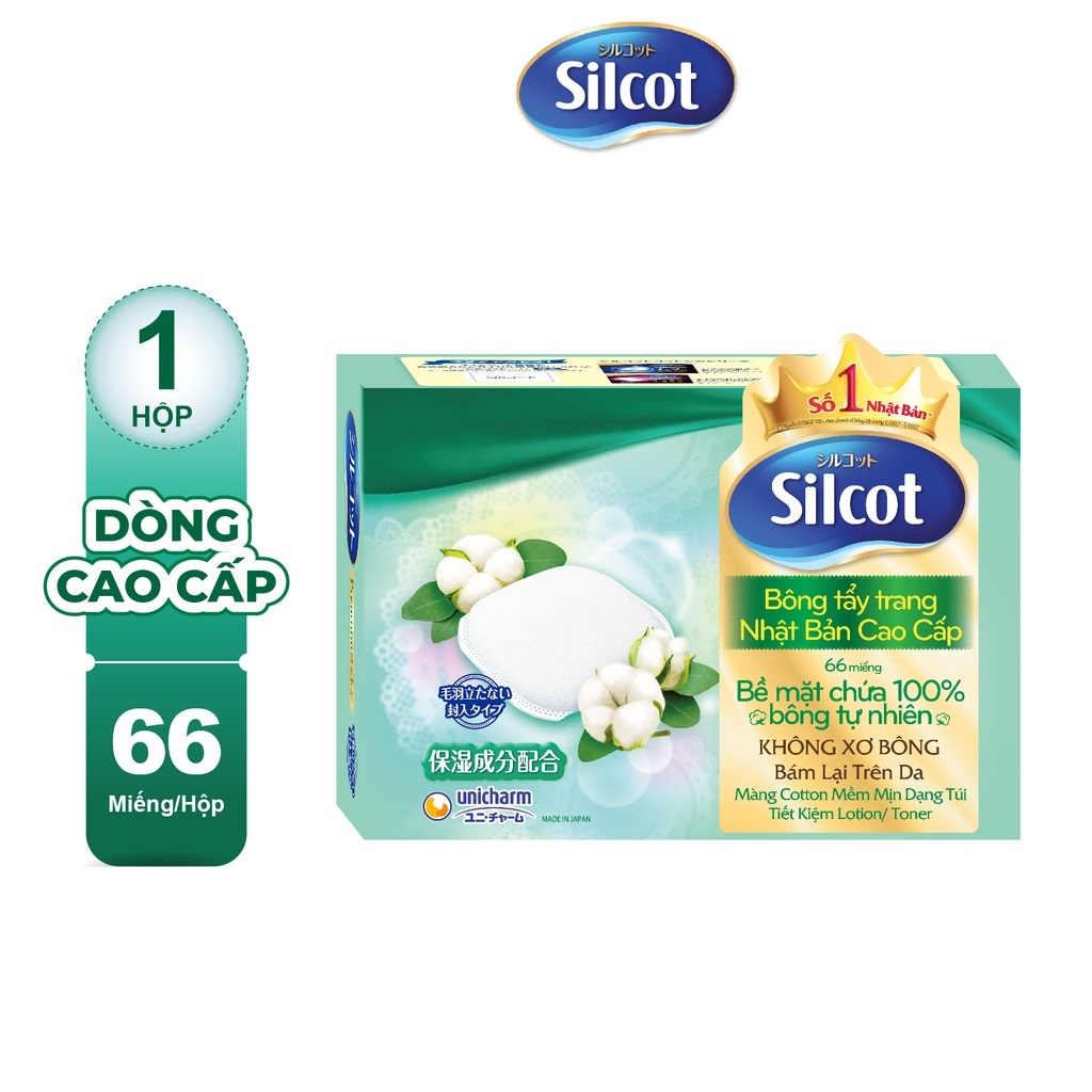 Hộp 66 bông tẩy trang silcot dòng cao cấp premium - bông trang điểm silcot