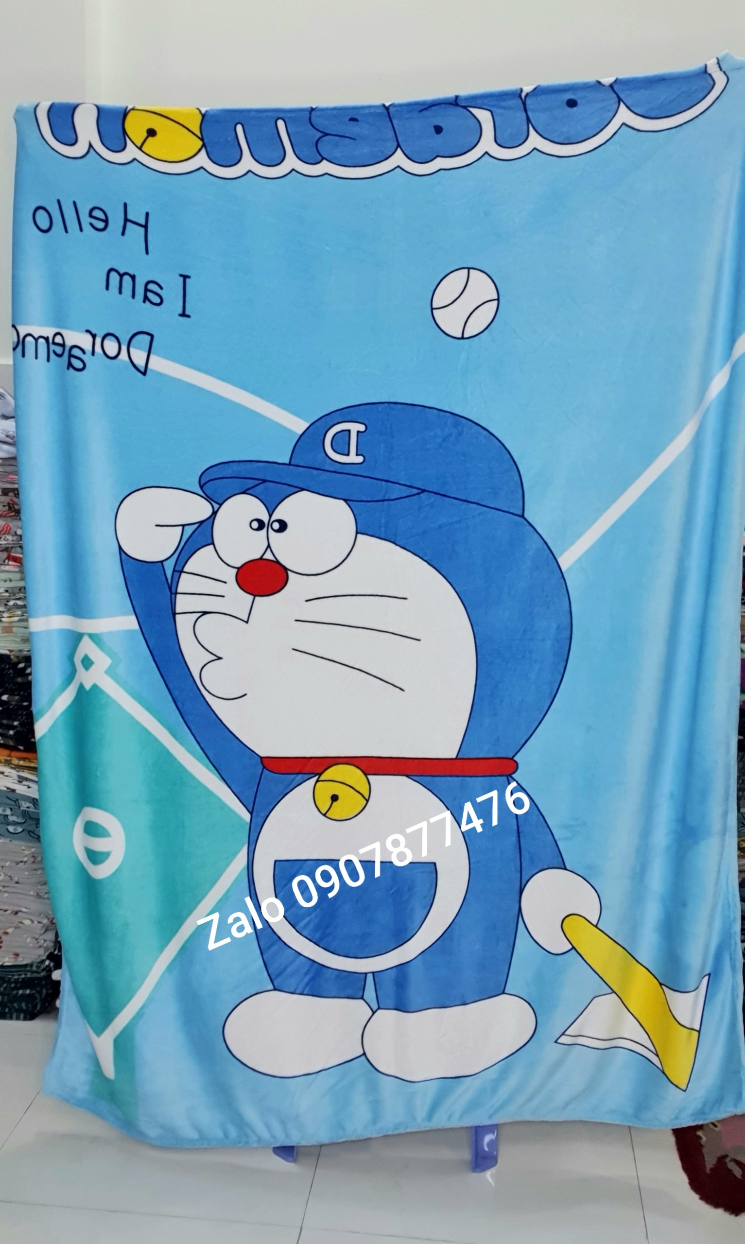 CÓ VIDEO. Mền lông Disney Doremon Xanh dễ thương 2m x 1m5