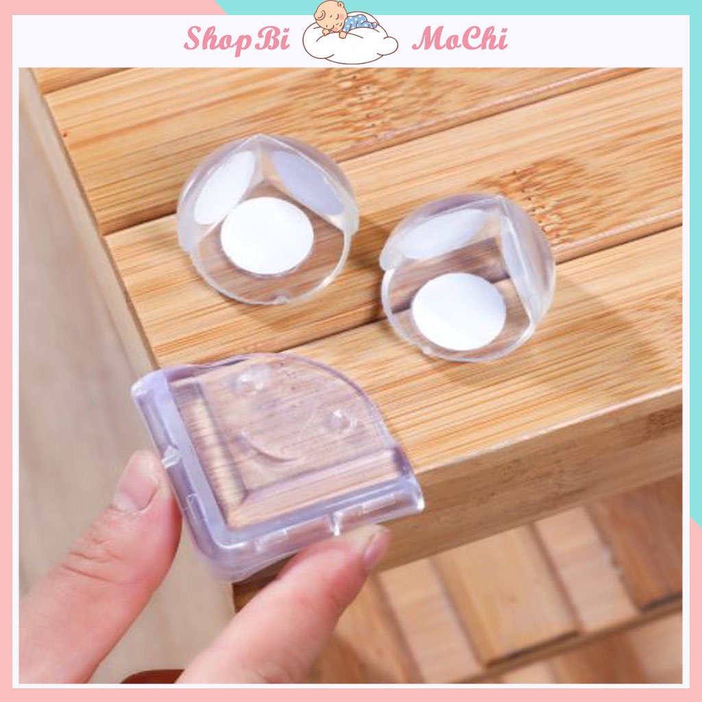 Miếng Bịt Góc Bàn Bọc Góc Bàn Bo Tròn Bọc Cạnh Bàn Hình Vuông Kèm Băng Dính