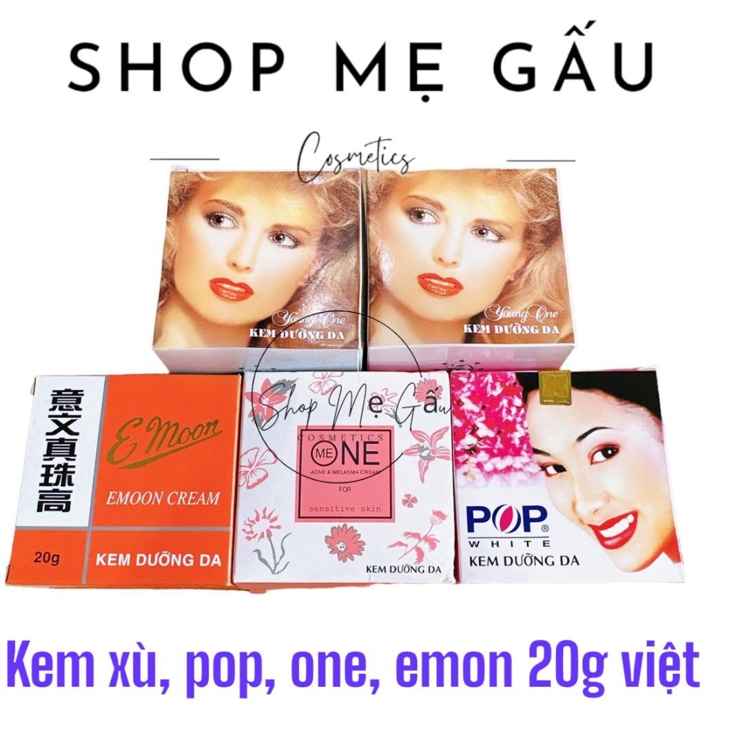 Lẻ 1 hộp kem emoon, pop,xù, oneme 20g việt