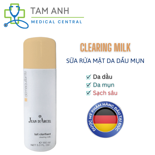 Clearing milk 150ml Sữa rửa mặt cho da dầu và da mụn - J107 Jean d'Arcel.