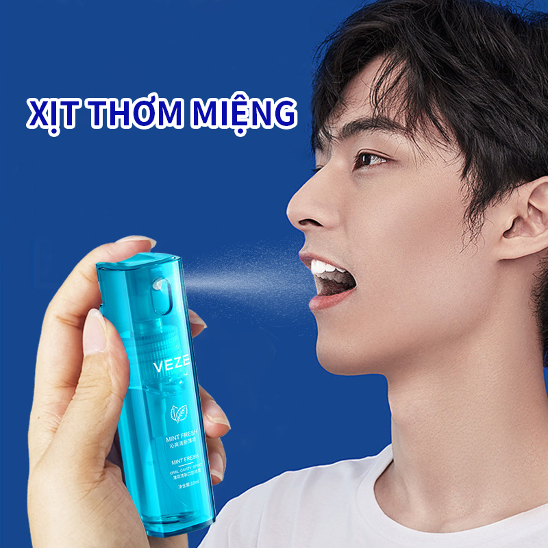 Nước làm thơm miệng cho nam giới Xịt thơm miệng Veze bạc hà, hương đào thơm mát Veze Oral Cavity Spray