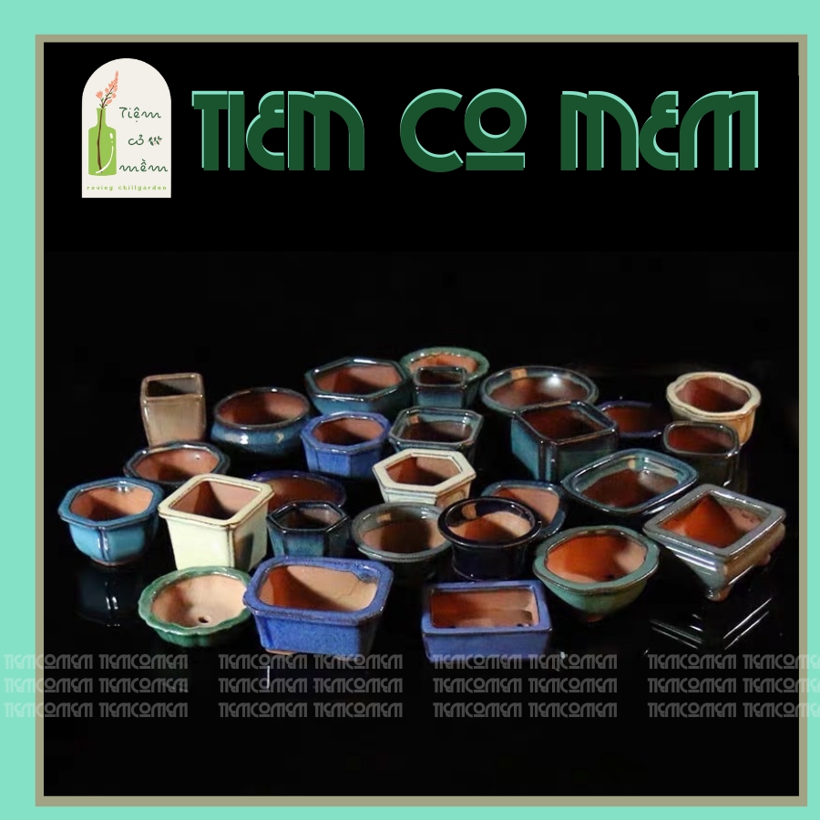 Chậu trông cây Men Hỏa Biến Mini, Chậu Gốm Mini Đất Nung, tiemcomem (M), Tiệm Cỏ Mềm, Gốm sứ Bát Tràng