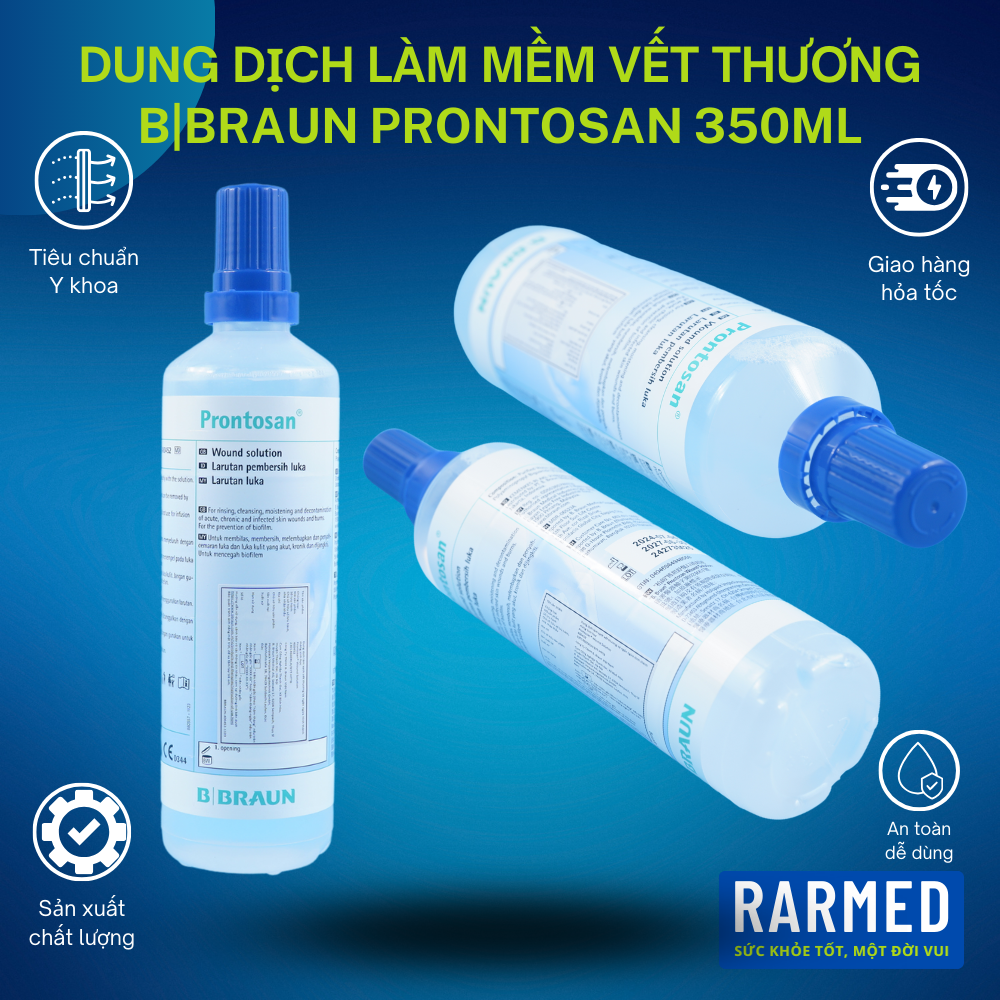 Dung dịch làm mềm vết thương B|Braun Prontosan 350ml, ngừa màng biofilm hiệu quả