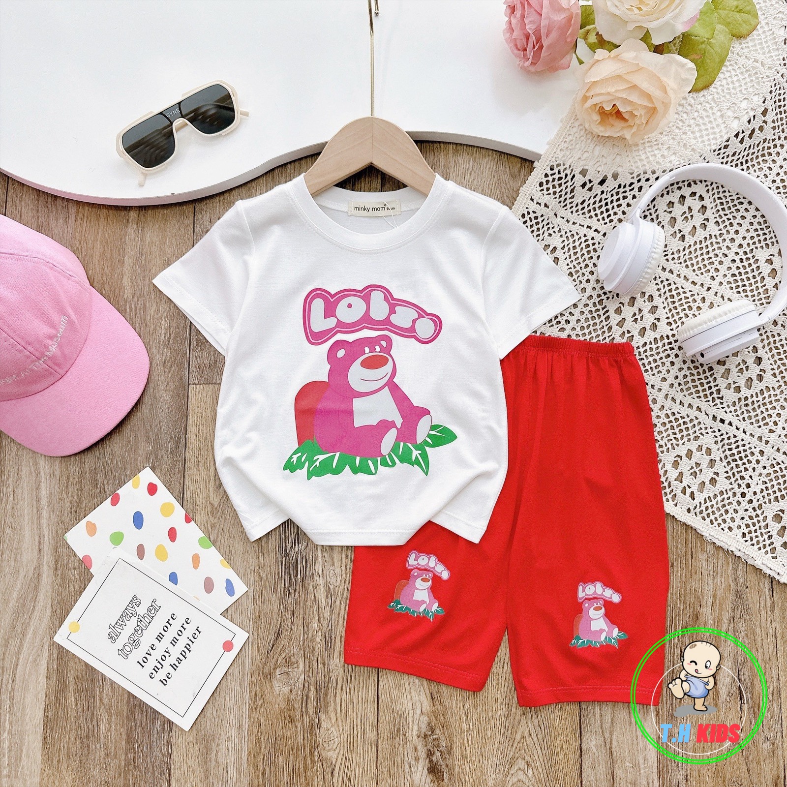 Cực Phẩm Bộ Đồ Lửng MINKY MON Thun Lạnh Cho Bé Gái Siêu Dễ Thương Hình In Pet Không Bong Tróc Dành cho Bé 9-26kg - 7
