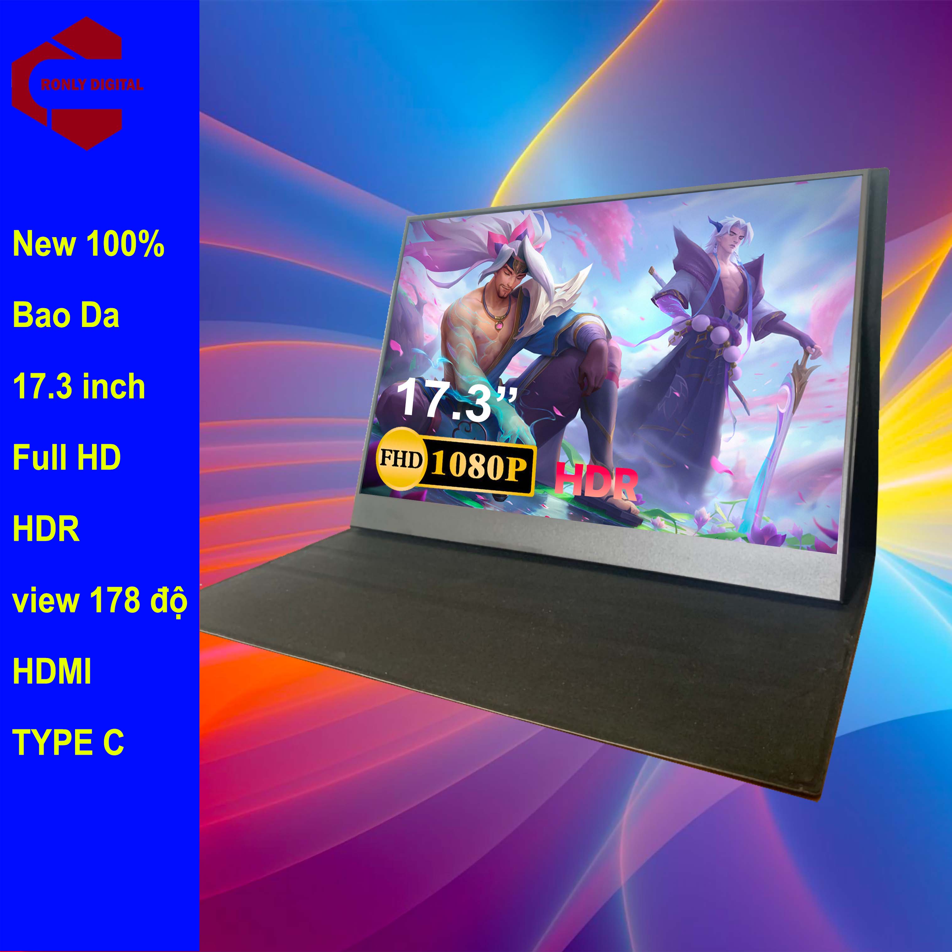 Màn hình di động 17inch, full hd, kết nối hdmi type c, hdr mới 100%, man hinh di dong 17.3 inch, màn hình mở rộng 17.3 inch, màn hình di động 17,3 inch, màn hình chơi game, man hinh mo rong