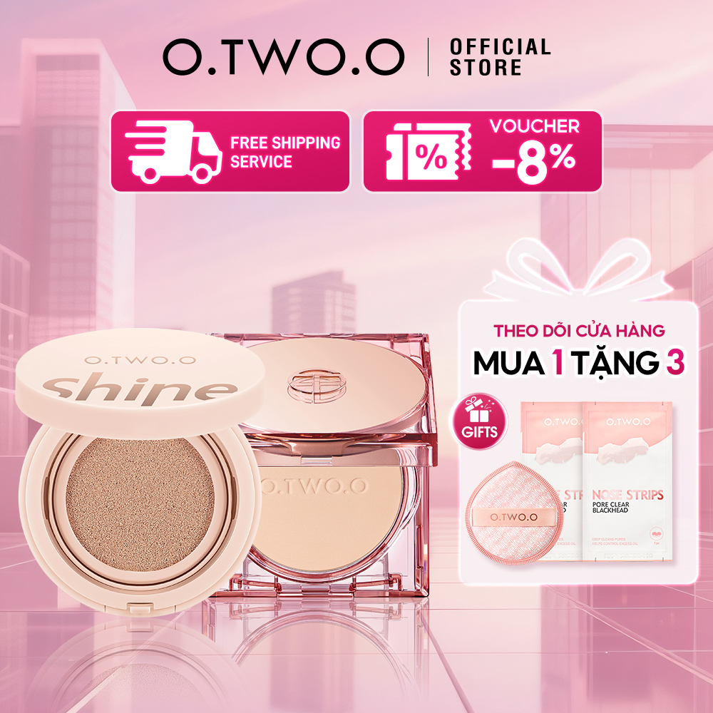 O.TWO.O Phấn phủ kiểm soát dầu Bộ Trang Điểm Mặt Đa Năng Kiểm Soát Dầu Phấn Chống Thấm Nước Lâu trôi BB Cream Matte 3 Bộ