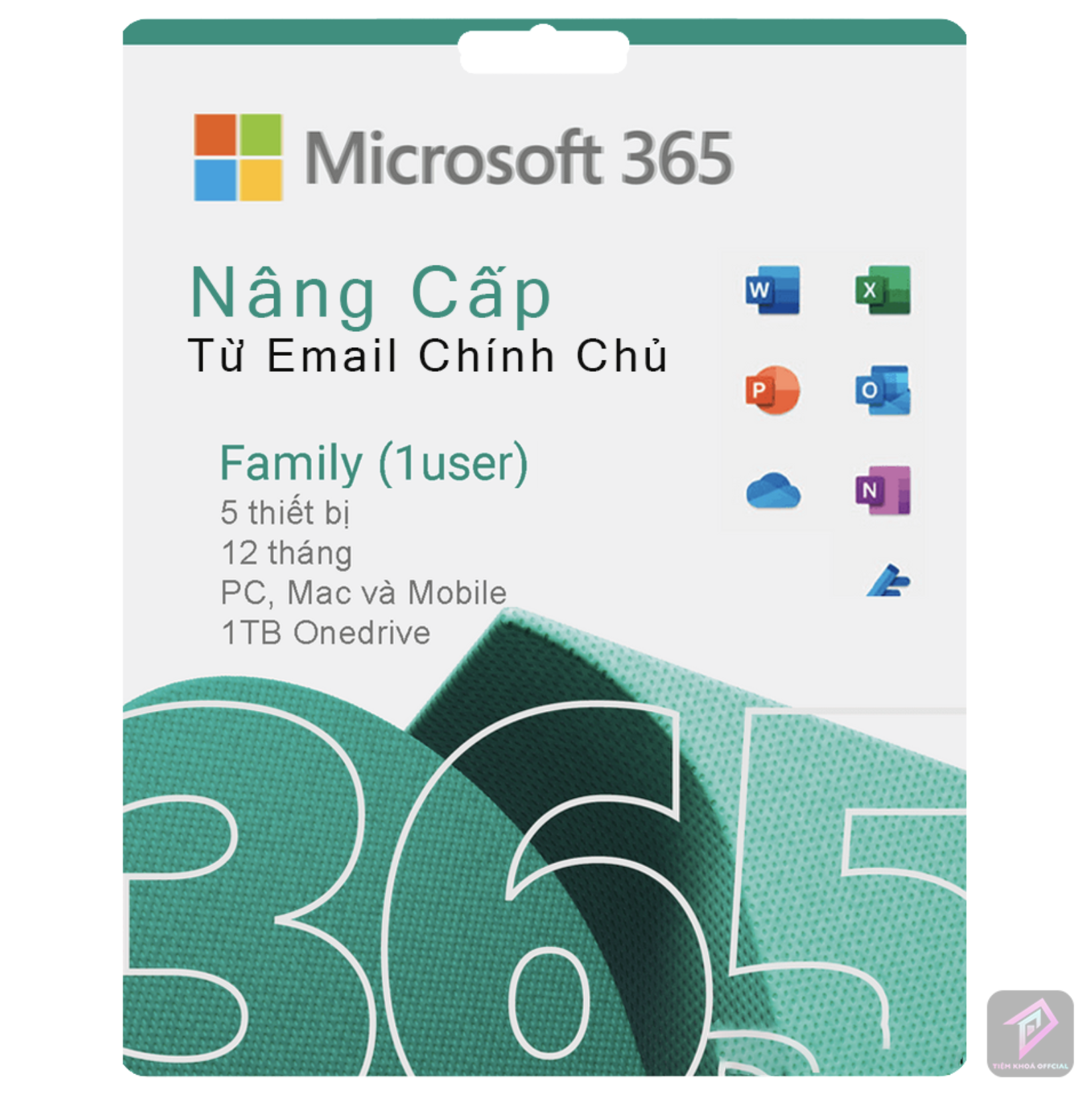 Nâng cấp Tài Khoản Microsoft Office 365 Email Chính Chủ 1 Năm (1TB, 5 thiết bị) – Bảo Hành 12 Tháng