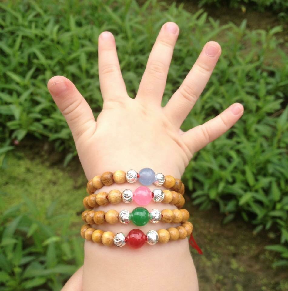 Vòng Dâu Tằm 2 Bi Bạc Cho Bé Trai và Gái - Vòng Dâu Tránh Tà Cho Bé