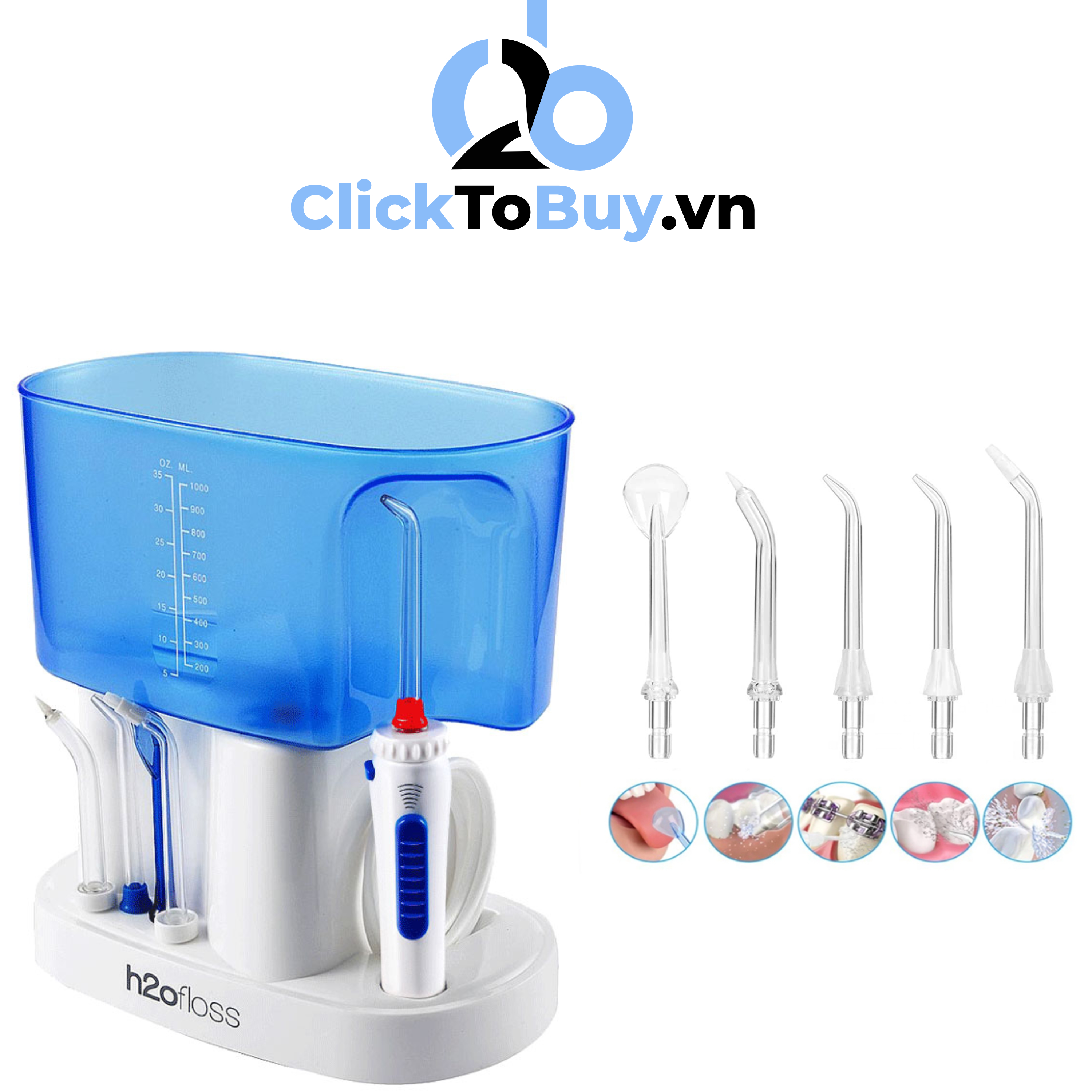 Máy tăm nước gia đình H2ofloss HF7 Classic, bản nâng cấp 2025 mạnh hơn, bền hơn, nhiều nước hơn