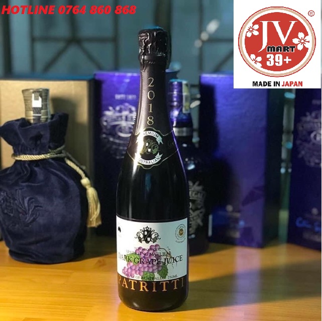 Nước ép trái cây có ga nho đỏ patritti 750ml 9314733003674 jvmart39