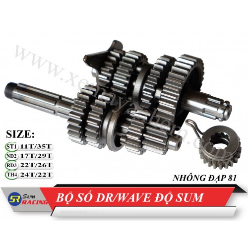 Bộ số đấu Dream / Wave chính hãng Sum Racing hàng nhập thái + nhông dò đạp