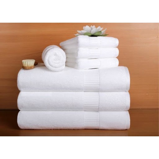 (550Gr)Khăn Tắm Trắng Khách Sạn Cao Cấp 550 Gam( 70X140 Cm) Siêu Dày