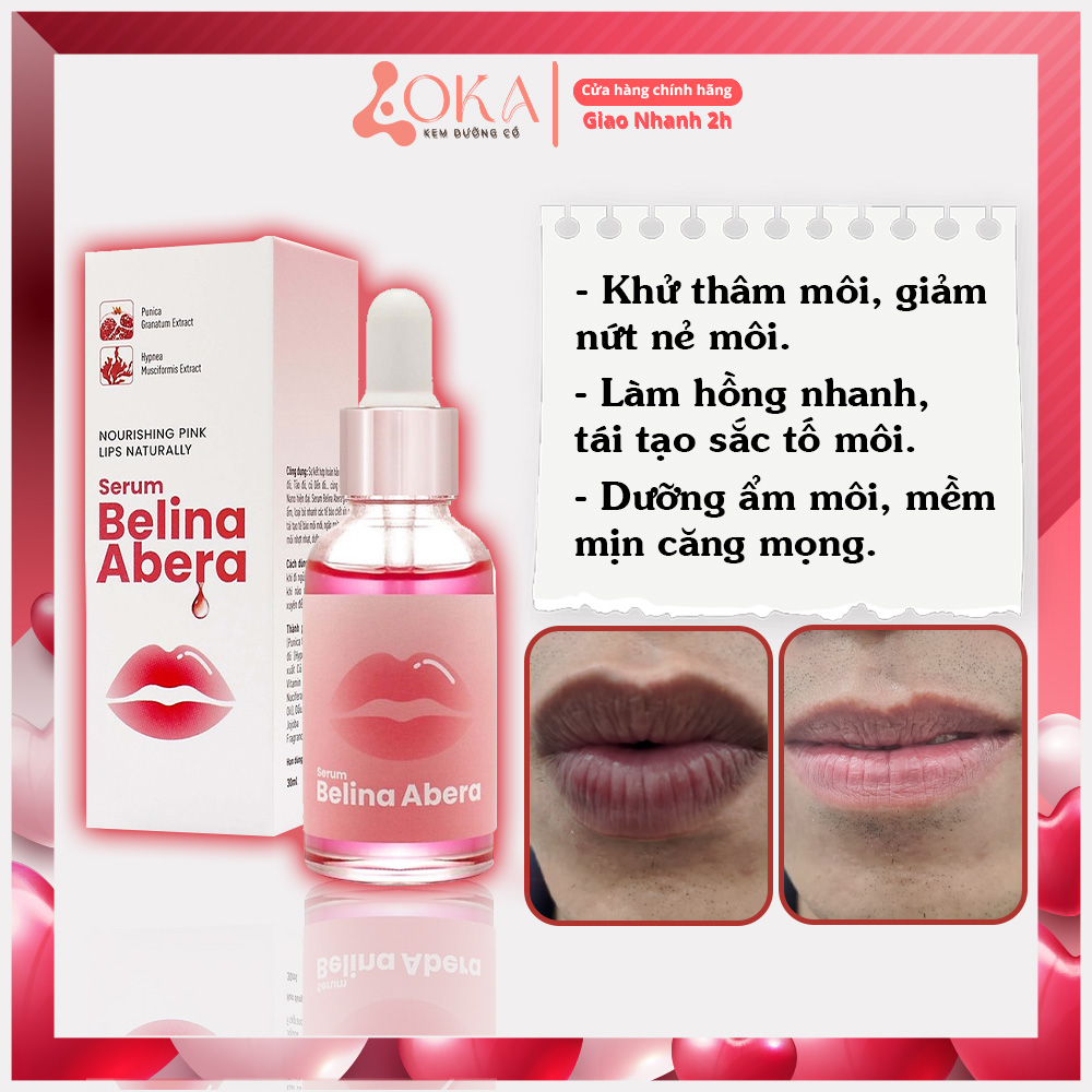 Serum khử thâm môi Belina, dưỡng ẩm giúp đôi môi hồng hào căng mịn 20ml