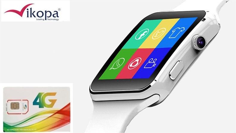 Đồng hồ thông minh Vikopa X6 White+ SIM Nghe gọi