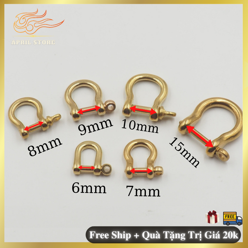 ️🏆️🏆️Khóa Móng Ngựa - Đồng Nguyên Chất - Ring Phụ Kiện EDC - Phong Cách Châu Âu - Độ dày 2.5 mm-  5 Size Đường Kinh  Miệng Khóa(6mm,7mm,8mm,9mm,10mm,15mm)