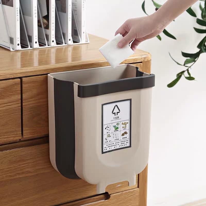 Thùng rác kẹp tủ treo gấp gọn nhà bếp - Thùng rác đa năng gấp gọn