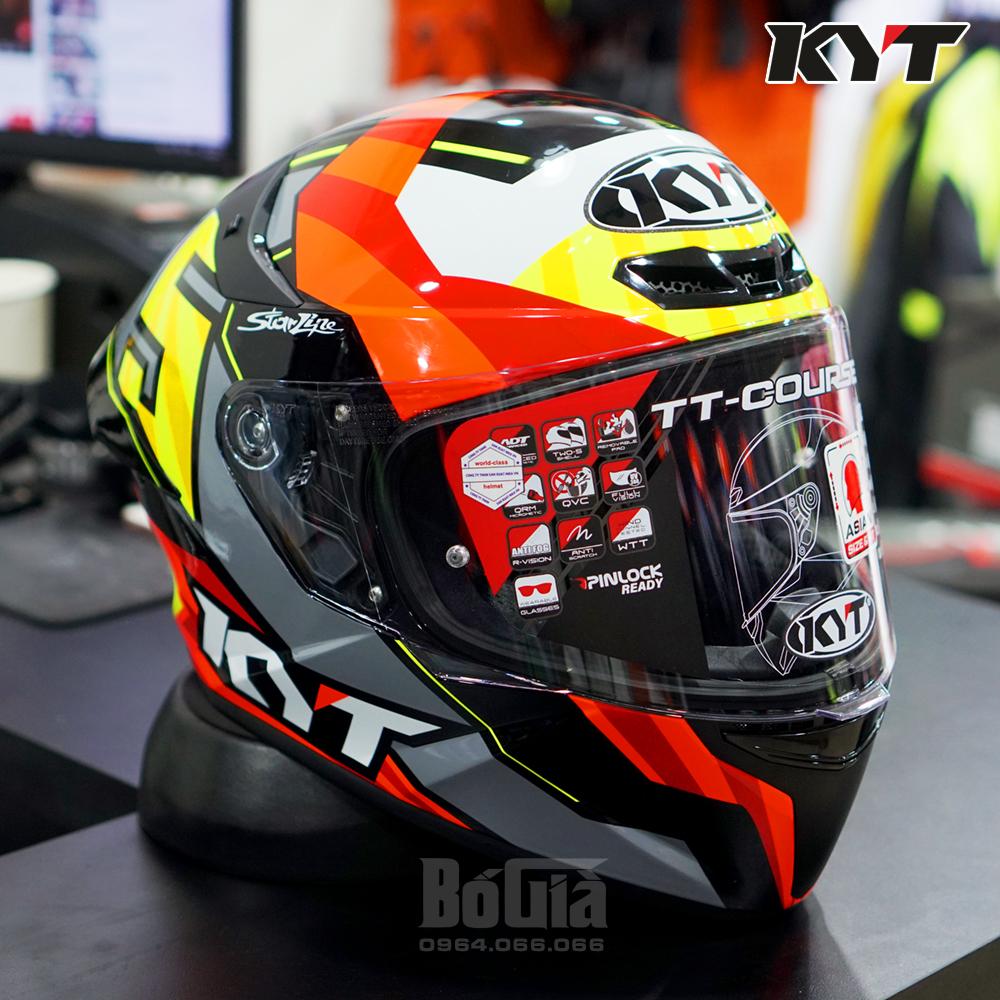 Mũ bảo hiểm fullface kyt tt course 2020 - bảo hành 3 năm