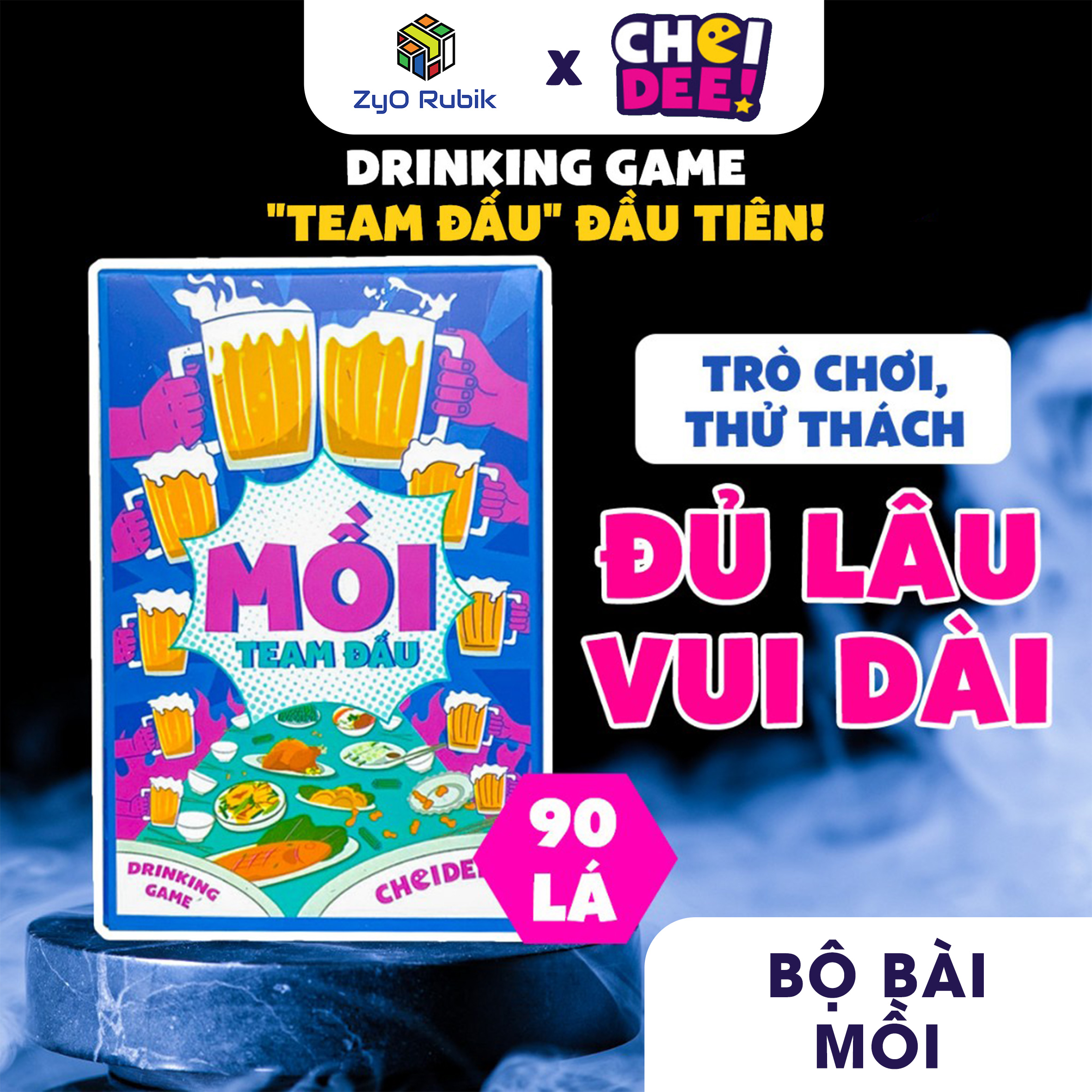 Bộ bài MỒI 90 lá dành cho bạn bè tụ tập trước khi nhập cuộc vui ăn uống - Board Game - Zyo Rubik x Choidee