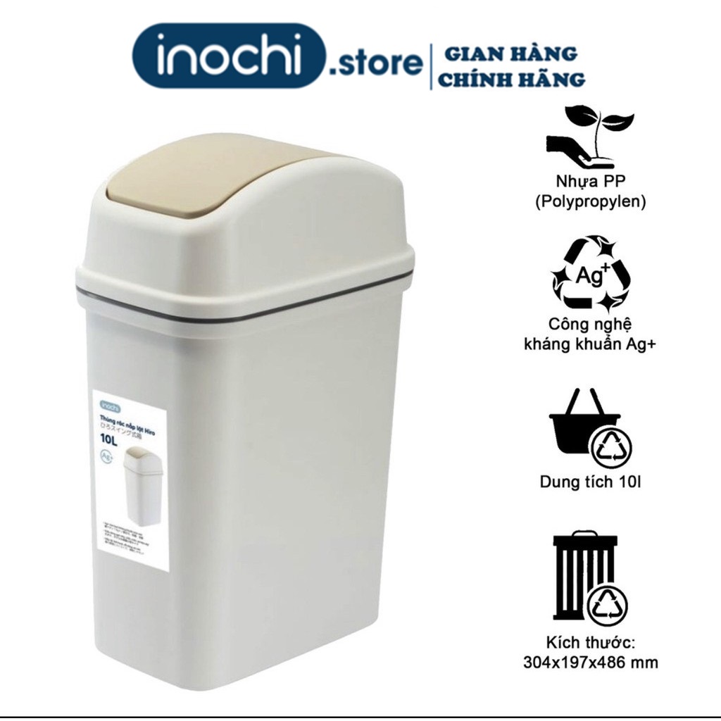Thùng rác thông minh,nhựa nắp lật inochi10 lít , rất đẹp làm sọt rác văn phòng, khách sạn, đựng rác