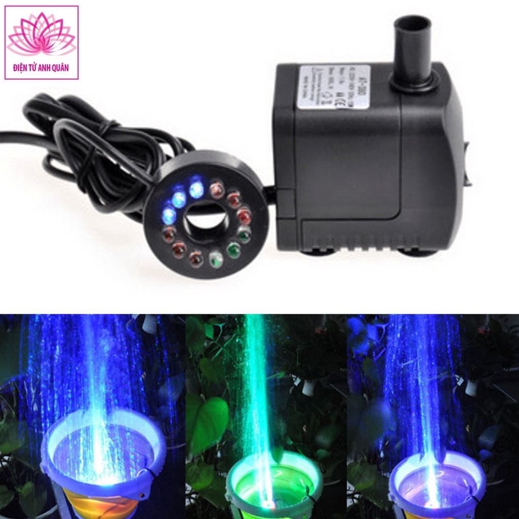 Máy bơm phun nước có đèn LED cho hồ cá cảnh.